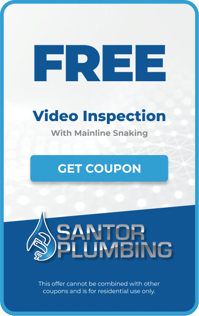 Free video inspection coupon for mainline snaking with Santor Plumbing.