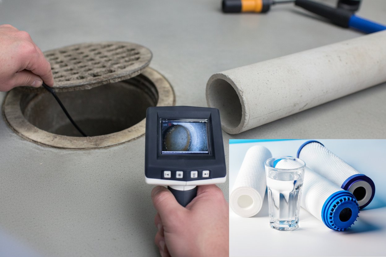 Drain inspection camera and plumbing tools for clog prevention in Agoura Hills.