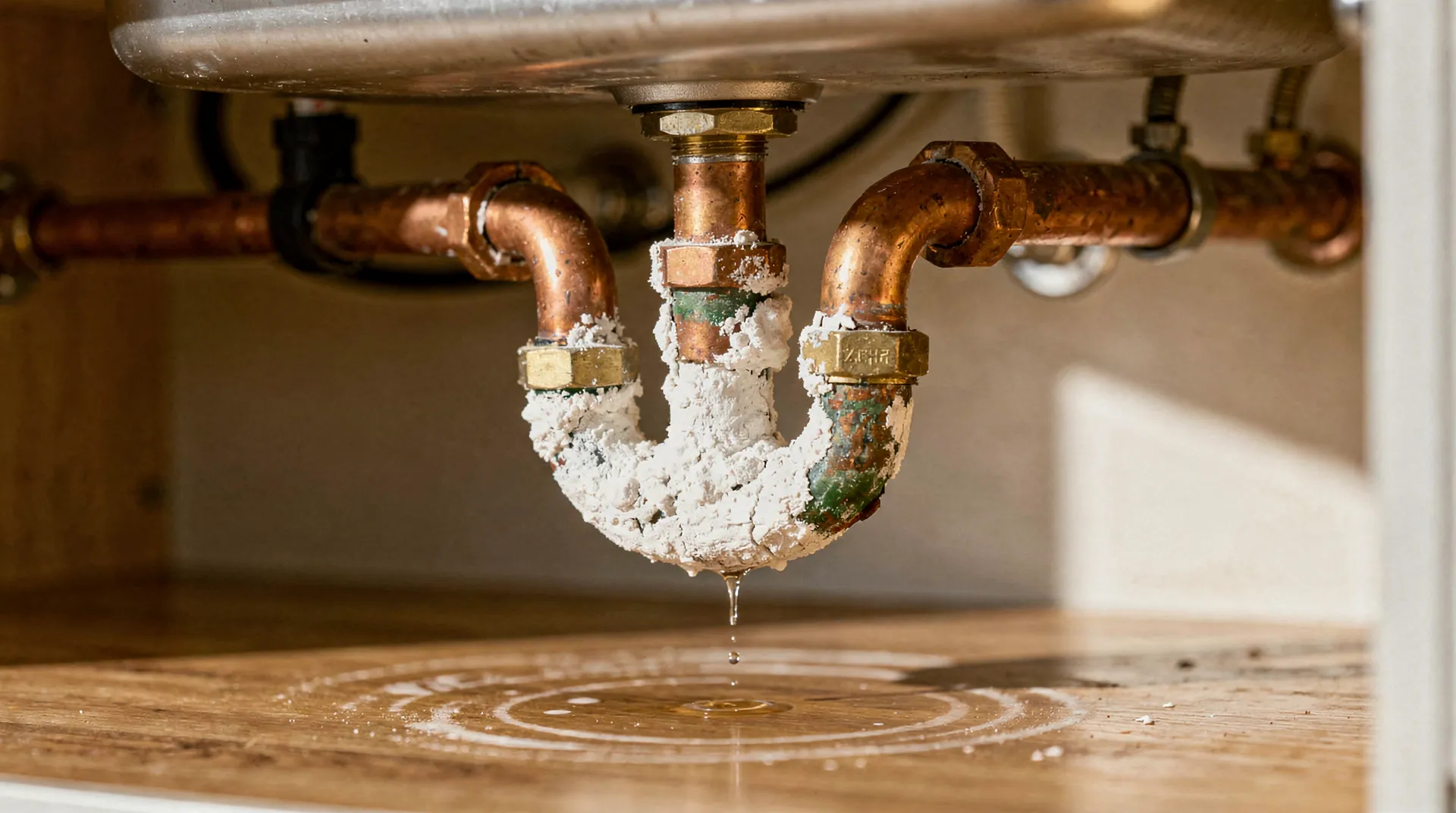 Water heater pipe corrosion and mineral buildup from Santa Clarita's hard water.